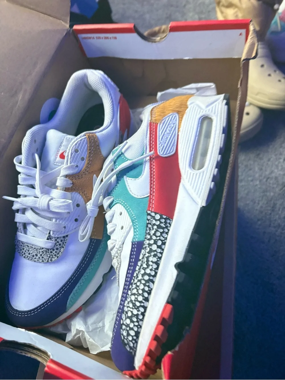 Kids Multicolor Athletic Sneakers - Teal, Red & Purple